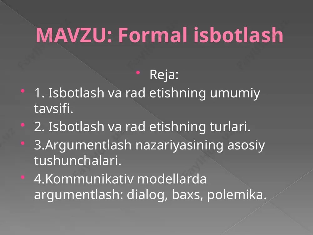 zalar) va demonstratsiyadan (rad etish usuli)dan tashkil topgan boʻladi. e’tiboringiz uchun rahmat ! image2.jpeg image3.png /docprops/thumbnail.jpeg