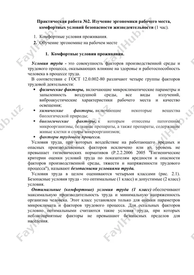 изучение эргономики рабочего места — DOCX