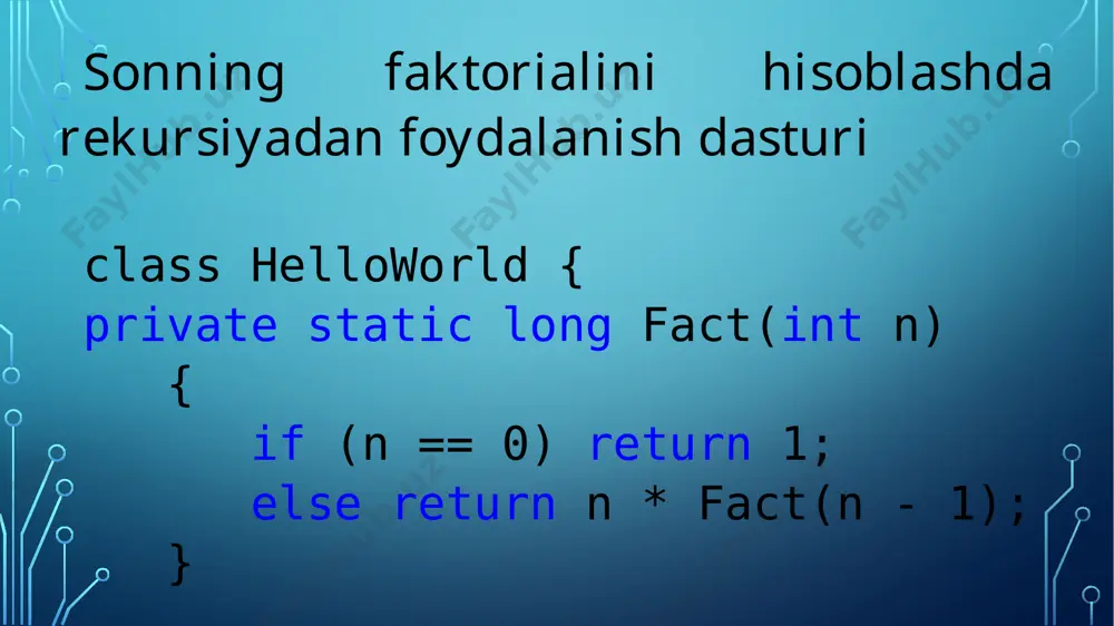 rekursiv va qayta yuklanuvchi metodlar - Page 5