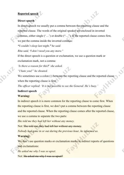 reported speech — DOCX