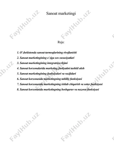 sanoat marketingi — DOC