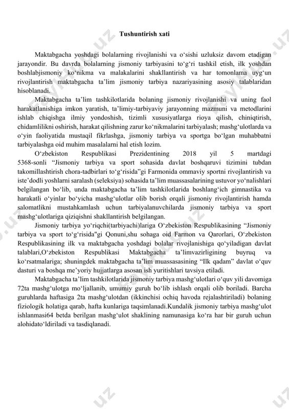 lar yumalatish, uloqtirish va irg‘itish oylar yirik motorika yurish yugurish sakrash emaklash, tirmashib chiqish dekabrь yanvarь fevralь mayda motorika sensomotorika harakatli o‘yinlar yumalatish, uloqtirish va irg‘itish oylar yirik motorika yurish yugurish sakrash emaklash, tirmashib chiqish mart aprelь may mayda motorika sensomotorika harakatli o‘yinlar yumalatish, uloqtirish va irg‘itish -sonli maktabgacha ta’lim tashkilotining katta guruhlarda olib boriladigan yillik ish rejasi oylar yirik motorika yurish yugurish sakrash emaklash, tirmashib chiqish sentyabrь oktyabrь noyabrь mayda motorika sensomotorika harakatli o‘yinlar yumalatish, uloqtirish va irg‘itish oylar yirik motorika yurish yugurish sakrash emaklash, tirmashib chiqish dekabrь yanvarь fevralь mayda motorika sensomotorika harakatli o‘yinlar yumalatish, uloqtirish va irg‘itish oylar yirik motorika yurish yugurish sakrash emaklash, tirmashib chiqish mart aprelь may mayda motorika sensomotorika harakatli o‘yinlar yumalatish, uloqtirish va irg‘itish -sonli maktabgacha ta’lim tashkilotining tayyorlov guruhlarda olib boriladigan yillik ish rejasi oylar yirik motorika yurish yugurish sakrash emaklash, tirmashib chiqish sentyabrь oktyabrь noyabrь mayda motorika sensomotorika harakatli o‘yinlar yumalatish, …