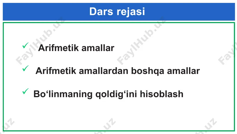 pythonda arifmetik amallarni bajarish - Page 2