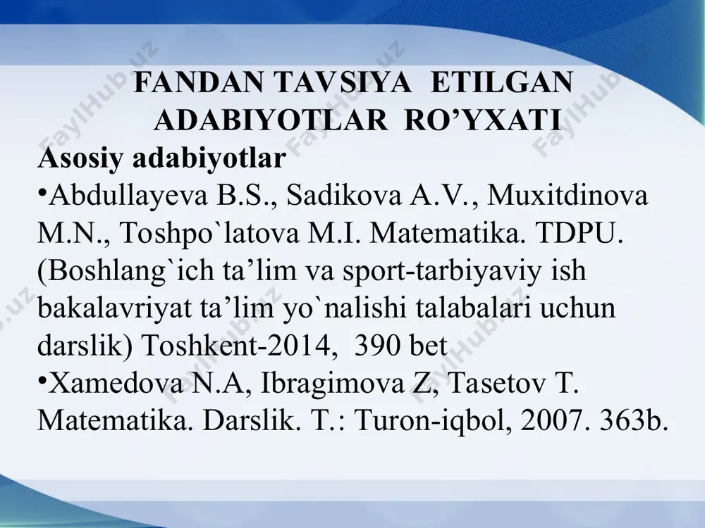 "boshlang`ich matematika kursi nazariyasi" - Page 4