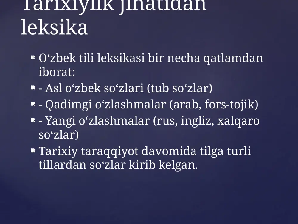 o‘zbek tilining leksikologiyasi - Page 5