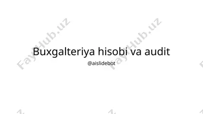 buxgalteriya hisobi va audit — PPTX