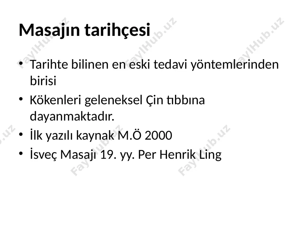 rgunluk azalır ödem lokalize ödem venöz obstruksiyon, lenfatik obstruksiyon yaygın ödem kalp, karaciğer, böbrek ile ilgili sistemik hastalıkları düşündürür ödem gode bırakan ödem; doku sıvısı mobildir, parmakla basıldığında yer değiştirir test için: parmak ile sıkıca bastırıp parmak çekildikten sonra çukurluk bir süre kalıyorsa. gode bırakmayan ödem >>> lenfödem genelde gergin, rengi değişir kanser ve masaj kanserli hastalara masaj uygulanır mı? masaj kanseri yayar mı? uygulanır ancak dikkat edilmesi gereken durumlar vardır doku hasarı ve boyutu? direkt tümör sahasına uygulanmaz! masajın kullanımı masaj tek başına bir tedavi modalitesi olarak uygulanacak mı? tedavinin bir parçası mı? ne tip masaj? dozu ne olmalı? beklenen yarar nedir? masajın kullanımı için klinik karar klinik karar verme hastalığın tanısı hastalık hangi evrde ( akut, subakut, kronik) değerlendirme hikaye alma objektif test ve ölçümler bulguların analizi ve tedavi planı hipotez doğrulanır ya da reddedilir. uygun yöntem seçilerek tedavi planı yapılır. hastalık stabil mi? genel sağlık durumu nasıl? …