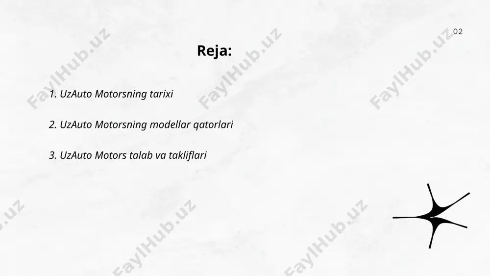 ningdek, yangi modellarni taqdim etish orqali raqobatbardoshlikni oshirish ko‘zda tutilgan. ... t.me/slaydai_bot 4. uzauto motors eksport strategiyalari uzauto motors kompaniyasi eksport strategiyasida 2023 yilda 20% o'sishni maqsad qilgan. kompaniya ayniqsa rossiya, qozog'iston va yaqin sharq bozorlariga qaratilgan. o'tgan yili kompaniya 10 mingdan ortiq avtomobil eksport qilgan va bu yil 12 mingga etkazishni rejalashtirmoqda. uzauto motors yevropaga ham kirib borishni ko'zlamoqda, ayniqsa elektr avtomobillari bilan. eksportdan tushgan daromad 2022 yilda 150 mln aqsh dollarini tashkil qilgan bo'lsa, 2023 yilda u 180 mln dollarga oshirish rejalashtirilgan. kompaniya raqobatdosh narxlar va sifatli mahsulot bilan xalqaro bozorni zabt etishni maqsad qilgan. ... t.me/slaydai_bot uzauto motors kompaniyasi avtomobil ishlab chiqarishda zamonaviy texnologiyalarni joriy etishda davom etmoqda. 2023-yilda kompaniya 20 ta yangi texnologik tizimni ishlab chiqarish jarayoniga tatbiq etdi. bu tizimlar yordamida ishlab chiqarish jarayoni avtomatlashtirilib, mahsulot sifatini 15% ga yaxshilandi. kompaniyaning asaka zavodida 10 ta yangi robotlashtirilgan liniya ishga tushirildi. ushbu yangiliklar natijasida ishlab chiqarish …