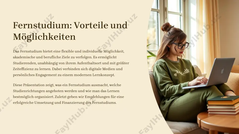 bewahren durch belohnungen und pausen. selbstkontrolle fortschritte prüfen und lernmethoden anpassen. 6 digitale lernplattformen und tools e-learning plattformen zentraler zugang zu kursmaterial, foren und videovorlesungen. kommunikationstools chat, videokonferenzen und e-mail für austausch mit lehrenden und kommilitonen. produktivitätshilfen digitale kalender, to-do-listen und notizen-apps unterstützen das zeitmanagement. 7 betreuung und austausch mit dozenten individuelle betreuung persönliche beratung per telefon, e-mail oder videokonferenz. gruppenaustausch diskussionsforen und virtuelle lerngruppen fördern netzwerke und zusammenarbeit. feedbackkultur regelmäßige rückmeldungen zu leistungen stärken lernerfolg und motivation. 8 prüfungen und abschlüsse 1 online-module tests und kleine prüfungen erfolgen oft digital und von zuhause. 2 präsenzprüfungen abschlussprüfungen finden häufig an prüfungszentren statt. 3 abschlüsse fernstudierenden stehen staatlich anerkannte zertifikate und akademische grade offen. 9 kosten und finanzierung studiengebühren fernstudiengänge verlangen meist semestergebühren, oft günstiger als präsenzstudium. fördermöglichkeiten bafög, bildungskredite oder arbeitgeberzuschüsse unterstützen die finanzierung. nebenkosten materialien, prüfungsgebühren und technik sollten im budget eingeplant werden. 10 fazit und empfehlungen eigenmotivation ist …
