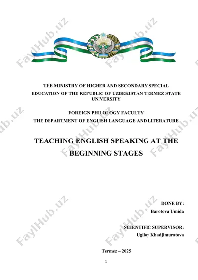 teaching english speaking at the beginning stages — DOC