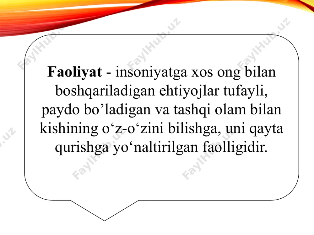 shadi. harakat maqsadga erishish uchun yo’naltirilgan ongli faollik, faoliyatning asosiy tarkibiy birligidir. u sharoitga bog’liq ravishda turli usullar bilan amalga oshiriladi. harakatni amalga oshirish usullari operatsiyalar deb ataladi. operatsiyalar avtomatlashgan, odatda anglanmaydigan harakatlardir faoliyat o’z motivini yo’qotishi va harakatga aylanishi, harakat esa maqsadi o'zgarishi bilan operatsiyaga aylanishi mumkin. muayyan sharoitda harakatdan ko’zlangan maqsad butun faoliyat maqsadidan muhimroq ahamiyat kasb etishi va natijada maqsad motivga aylanib qolishi kuzatiladi. o‘yin faoliyati yoshlik davriga-bolalikka xos faoliyat turi hisoblanadi. faoliyatning bu turi katta yoshdagi odamlarda ham bor. lekin katta odamlarda o‘yin faoliyatining mohiyati boshqachadir. psixolog m.vohidovning tadqiqotlarida bolalar o‘yinlari didaktik o‘yinlar, sport o‘yinlari, texnik o‘yinlari, ijtimoiy siyosiy o‘yinlar, harbiy va drammalashgan o‘yinlar kabi olti guruhga bo‘linadi. tabiiyki, yuqoridagi har bir o‘yin turining o‘z o‘yinchoqlari bo‘lishi zarur. o‘yinchoqlarning turlari 1. shaqildoq, tar-tarak, surnaycha, karnaycha kabi. bu o‘yinchoqlar bolaning sezgi a’zolarini rivojlantiradi 2. timsolli o‘yinchoqlar-ot, ayiq, qo‘g‘irchoq, quyon, echki, sigir, it, mushuk kabi. bular bolaning aqliy …