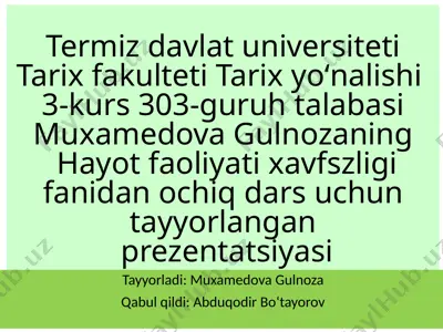 sanoatda titrash va shovgindan saqlanish — PPTX
