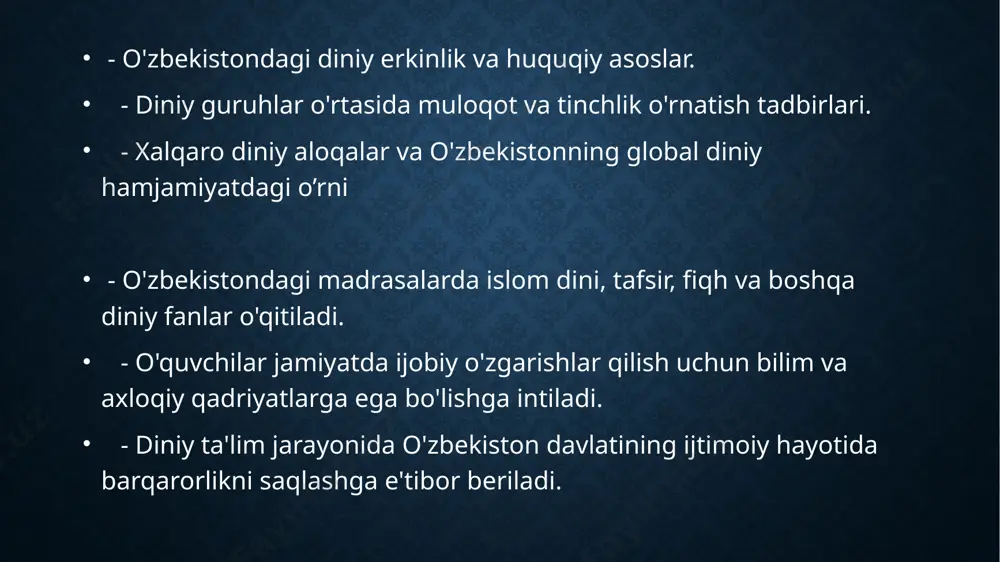 o'zbekistonda faoliyat yurutuvchi diniy tashkilotlar - Page 4