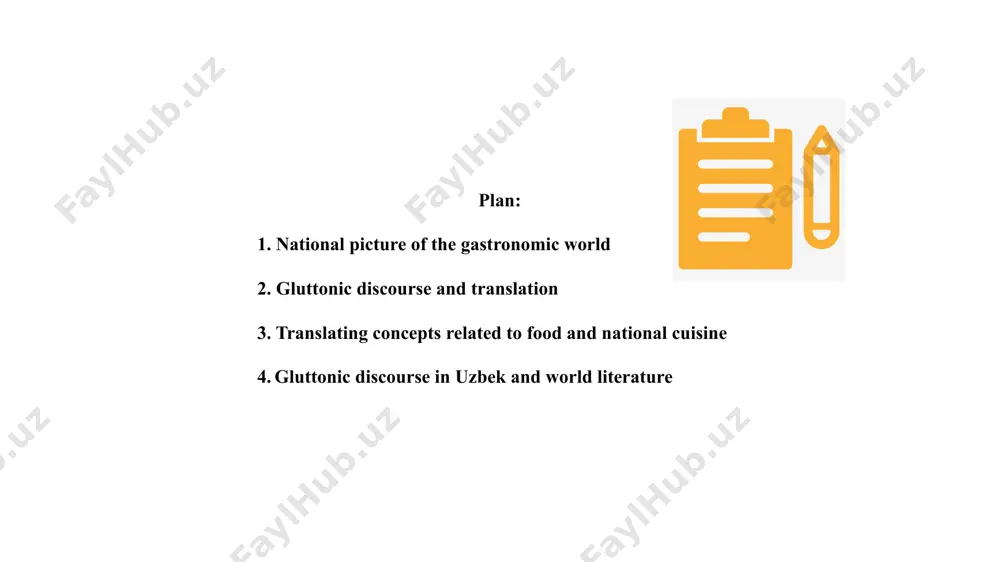 food can have an informative character that speaks not only about the current social situation of the people but also about certain pages of their history. for example, the uzbek phrase "tuz sepganday" is not found in european languages. - “shilinib ketgan chap tizzasini tuz sepganday achishib azob berayotgan qo‘llari bilan siypadi” (a.ko‘chimov, baland tog‘lar ostida). maybe the phrases such as "tuz sepgandek achishmoq" and "yarasiga tuz sepmoq" entered the language when in the old schools in order to make the student literate, they were hit at their heels with a stick and salt was sprinkled on their wounds. in english literature, there are words that are difficult to translate into a second language through a dictionary even though they are not a realia of gluttonic discourse, the true meaning of these lexemes can be understood only when the gluttonic discourse of the source language is analyzed. for example, in …