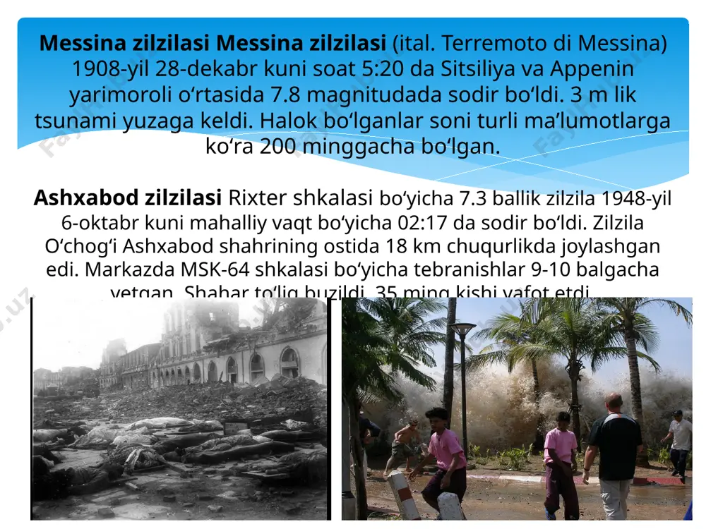 oxirgi yillardagi kuchli zilzilalar oqibatlari - Page 5