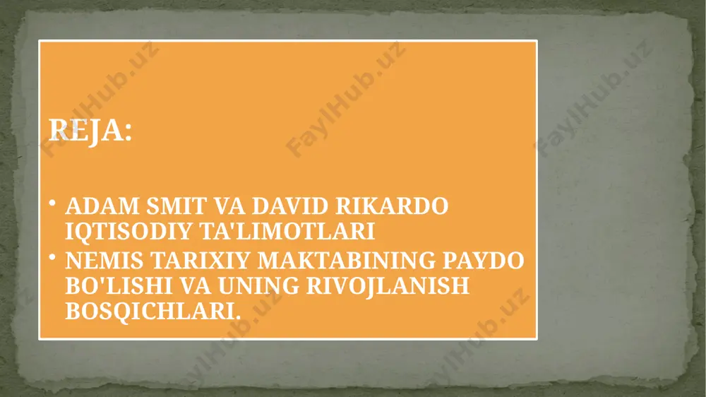 ‘g‘risidagi fikrlar adam smit tomonidan 1776 yili chop etilgan «halqlar boyligi» asarida asosan to‘la tahlil etib berilgan. ba’zi iqtisodiy g‘oyalar esa qadimdan ma’lum, ularni o‘rganishda eng muhimi hayotga tadbiq etish yaxshi samara beradi, ko‘p xollarda amerikani yangidan kashf etishga xojat qolmaydi. uslubiy jihatdan bu fan iqtisodiy taxlilning ilg‘or uslublari yig‘indisidan iborat bo‘lib, tarixiy, induksiya, deduksiya, mantiqiy abstraksiya kabi usullardan keng foydalanadi. «iqtisodiy ta’limotlar tarixi» fani «iqisodiy nazariya» fani bilan chambarchas bog‘liq, lekin undan katta farq qiladi. «iqtisodiy nazariya» fanida eng‘ muhim iqtisodiy kategoriyalarning so‘nggi davr uchun tahlili beriladi, ammo bu nazariyalar har doim ham turg‘un bo‘lmaydi va vaqt davomida, ayniqsa, keskin o‘zgarishlar davrida evolyutsiyada bo‘ladi. «iqtisodiy ta’limotlar tarixi» fanida ayrim olimlar, davlat arboblari tomonidan ilgari surilgan g‘oya, qarash, nazariya, qonun, ta’limot, konsepsiyalar insoniyat taraqqiyotining turli bosqichlaridagi ijtimoiy qatlamlar, sinflar va boshqa guruhlarning manfaatlari nuqgai nazaridan tarixiy rivojlanishi tadqiq etiladi. iqgisodiy tafakkur tarixi fanining amaliy xo‘jalik ob’ekti bilan chambarchas bog‘liqpigini namoyon …