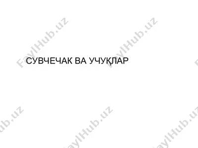 suvchechak va uchuqlar — PPT