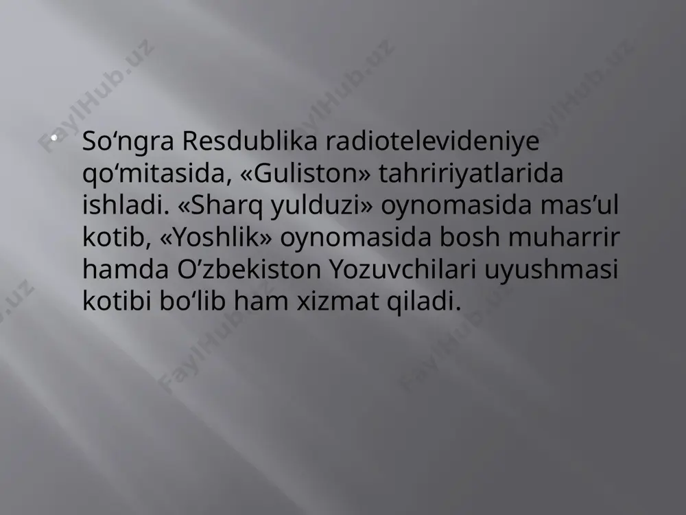 a jamiyat haqida ancha keng mushohada yuritadi. shu bilan birga, «qaldirg‘och» kabi epik asarlar ham yaratgan. mazkur qissada abdulla avloniy hayoti va faoliyati, tarixi, taqdiri misolida 20-yillar o‘zbek ziyolilari sinfining shakllanishi haqida bahs yuritadi. shu orqali xalqimiz madaniy-ilmiy dunyoqarashi, kurashnni umumlashtirib beradi. tohir malik mohir hikoyanavis, qissanavisgina emas, jamoatchi. jurnalist va tarjimon sifatida ham faol xizmat qiladi. uning bolgar adabiyotidan qilgan tarjimalari, emil amit, axier hakimov, suhrob muhamedov kabi adiblar yaratgan bir qator hikoya, qissalarni o‘zbek tiliga tarjimasi keng o‘quvchiga taqdim etilgan. dastlabki hikoyasi 1960 yilda "gulxan jurnalida chop etiladi. 1963 yilda tohir malik toshkent davlat univeritetining kechki jurnalistika boʻlimiga oʻqishga kirib, kunduzi qurilishda duradgor, gʻisht teruvchi boʻlib ishlay boshlaydi. u ijodga doir mashqlarni davom ettirar ekan, ustoz-togʻaning ikki oʻgiti - "oʻzing yaxshi bilmagan narsani yozma", "boshqalar yurgan yoʻldan yurma, oʻz yoʻlingni top"ga hamisha amal kildi. bolalarga atab yozilgan hikoyalari bilan badiiy adabiyot sirlarini oʻrgangan tohir malik keyinchalik oʻzbek adabiyotida …