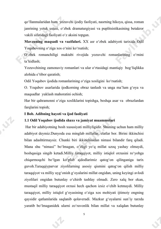 n asraymiz, avaylaymiz. o‘ylab qarasak, yuqorida sanagan sifatlar ikkinchi darajali bo‘lib ko‘rinadi kishiga. aslida bu hurmat bu e’zozimiz ostida tabiatning buyuk mo‘jizasi bo‘lmish insonga tahsinlar o‘qiymiz. inson mehnatini nechog‘lik bunyodkor, ongli yaratiq ekaniga ishonch hosil qilamiz.agar biz imkoni bo‘lganda insoniyat ardoqlab kelayotgan mo‘jizalar qatoriga ming yillardan yuz yillardan beri o‘z qimmatini ahamiyatini yo‘qotmay kelayotgan nodir adabiyotlarni qo‘shar edikki, bularni o‘qigan sari, umrimiz sarhisobida chiqarishimiz ma’lum bo‘lgan hayot falsafasini oldindan uqqandek bo‘lamiz shunday asarlar bor ekan adabiyot, badiiy adabiyot tirik, o‘lmas, hamisha barhayot deging keladi. ustoz ozod sharafiddinov odil yoqubov va u kishining asarlari haqida quyidagi fikrlarni yozib qoldirgan.men cheksiz mamnuniyat bilan ta’kidlashim mumkinki, do‘stim odil yoqubov ham o‘z ijodi davomida bir qancha eskirmaydigan, vaqt- soati o‘tganday ko‘rinsada, kitobxonning koriga yaraydigan asarlar yaratish baxtiga miyassar bo‘lgan adibdir. odil yoqubov adabiyot maydoniga kirib kelganiga yarim asrdan oshdi. tabiiyki, bu yillardagi ijod nog‘ora karnaylar sadosi ostidagi g‘olibona yurishdan iborat bo‘lgani yo‘q. unda xatoliklar …
