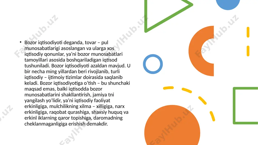 ga ajratish orqali, bu davrlarning har biri mamlakatimiz tarixida o‘ziga xos va o‘ziga mos muhim o‘rin egallaganligini aytish mumkin. image1.png image2.jpeg image3.jpeg /docprops/thumbnail.jpeg