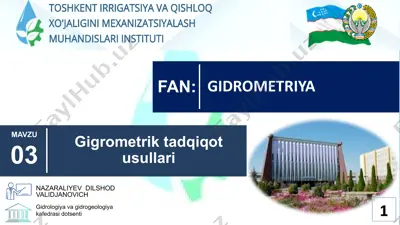 gigrometrik tadqiqot usullari — PPTX