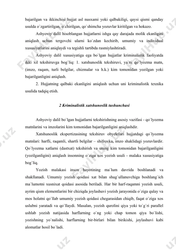 insonning o`ziga xos yozish usuli - malaka xususiyatiga bog`liq. yozish malakasi inson hayotining ma`lum davrida boshlanadi va shakllanadi. umumiy yozish qoidasi xat bilan shug`ullanuvchiga boshlang`ich ma`lumotni xusnixat qoidasi asosida beriladi. har bir harf-raqamni yozish usuli, ayrim qism elementlarini bir chiziqda joylashuvi yozish jarayonida o`ziga qulay va mos holatni qo`llab umumiy yozish qoidasi chegarasidan chiqib, faqat o`ziga xos uslubni yaratadi va qo`llaydi. masalan, yozish qurolini qiya yoki to`g`ri parallel ushlab yozish natijasida harflarning o`ng yoki chap tomon qiya bo`lishi, yozishning yo`nalishi, harflarning bir-birlari bilan birikishi, joylashuvi kabi alomatlar hosil bo`ladi. yozish malakasi o`rta maktab davridan shakllana boshlaydi. boshlang`ich maktab o`quvchilari yozish qoidasiga binoan harf va raqamlarni yozishda qalam, ruchkani o`ngdan chapga yoki aksincha yo`nalishda bajaradilar. yozishni o`rganish jarayonida xatning yozilishida harflar shakli sekin-asta o`zgaradi, umum qoida chegarasidan chiqa boshlaydi. bu jarayonga insonning fiziologik xususiyati ta`sir etadi. mashhur rus fiziologi i.p.pavlovning inson fiziologiyasida rivojlanadigan shartli reflekslar takrorlanish asosida mustahkamlanadi - degan g`oyasi …