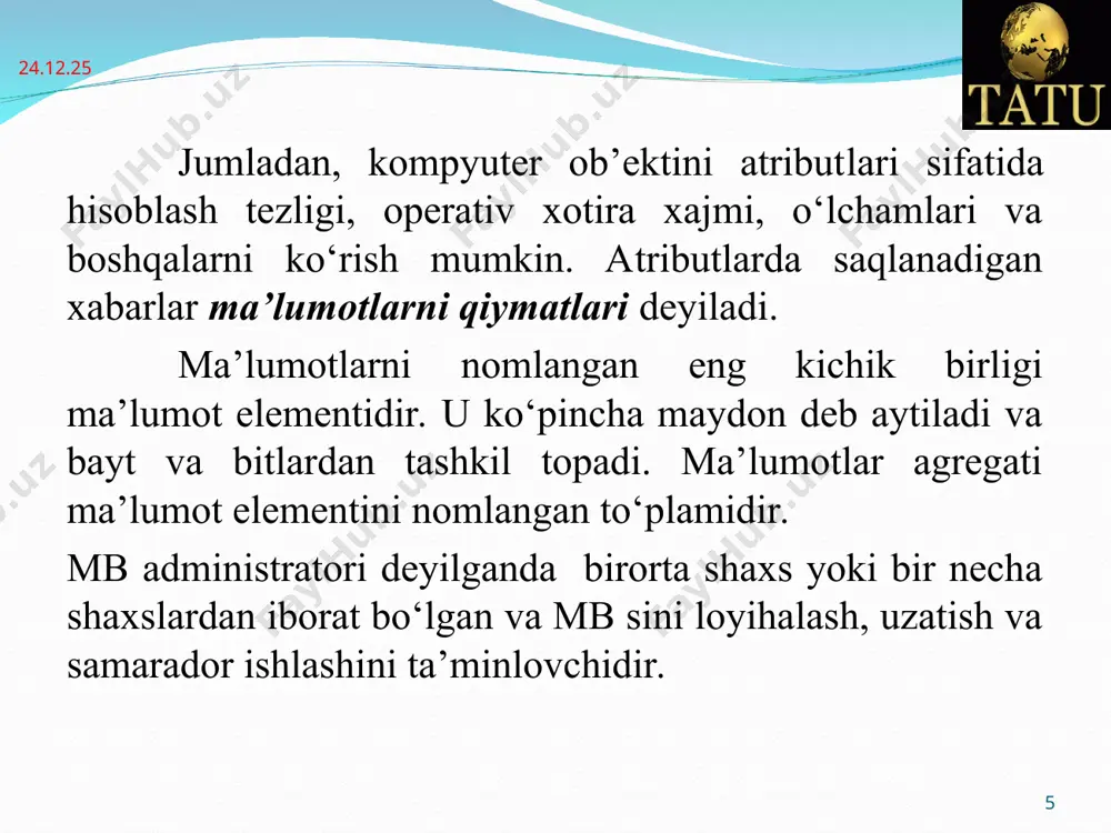 axborot tizmlari tushunchasi - Page 5