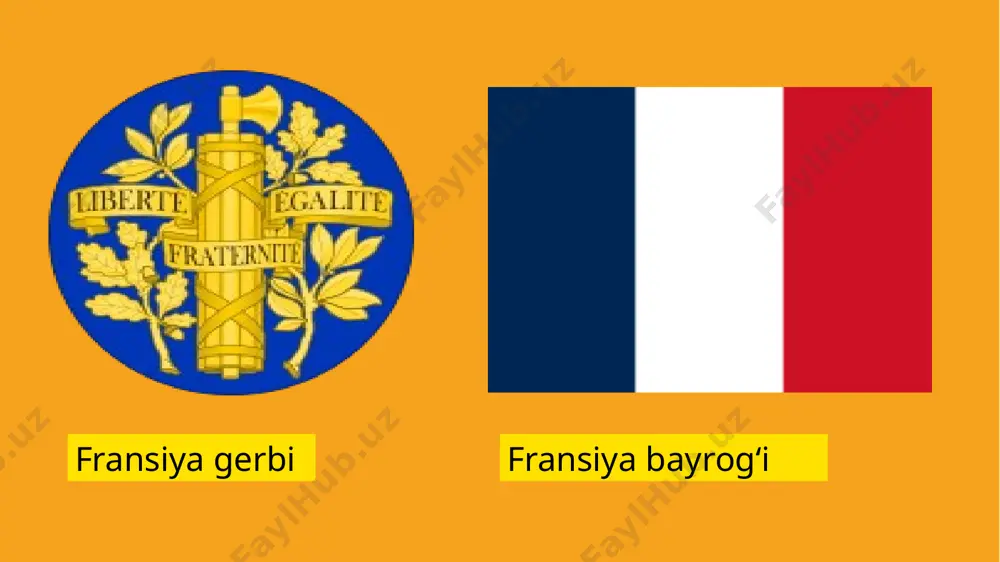 ar tili (lotin tili) va galliya tub aholisi tillarining oʻzaro taʼsiri jarayonida shakllangan. fransuz tili tarixi quyidagi davrlarga boʻlinadi: gallroman (5—8-asrlar), eski fransuz (9—13-asrlar), oʻrta fransuz (14—15-asrlar), ilk yangi fransuz (16-asr), yangi fransuzklassik (17—18-asrlar) va hozirgi fransuz (19-asrdan). oʻrta asrlarda umumfransuz yozma tili maydonga keladi, 16-asrda milliy til (1539-yildan davlatning rasmiy tili) shakllanadi. 17-asrda adabiy til meʼyori barqarorlashadi. 20-asrda adabiy va ogʻzaki nutq oʻrtasida sezilarli farq paydo boʻladi. dastlabki yozma yodgorliklari 8—9-asrlarga mansub. frantsiya fuqarolarining ko'pchiligi o'zlarini xristian (birinchi navbatda katolik) deb bilishadi. tarixan katoliklik fransuz madaniyatini shakllantirishda muhim rol oʻynagan va 1789 yilgacha davlat dini boʻlgan. fransuz anʼanalarida qirollar hatto 1825 yilgacha notr-dam de reyms soborida toj kiyishgan. qolgan aholining aksariyati bugungi kunda agnostik yoki ateist deb hisoblaydi. biroq, zamonaviy frantsiyada musulmonlar, yahudiylar va buddistlarning muhim guruhlari ham mavjud fransiyadagi eng qadimiy meʼmoriy yodgorliklar gallo-rim davriga toʻgʻri keladi. rivojlanishning asosiy bosqichlari: rim uslubi gotika uslubi uyg'onish davri inqilobdan keyingi …