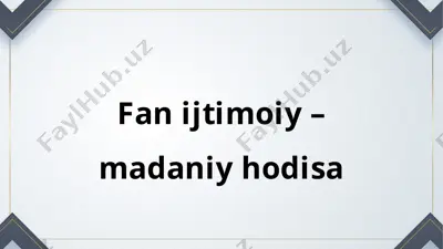 fan ijtimoiy – madaniy hodisa — PPTX