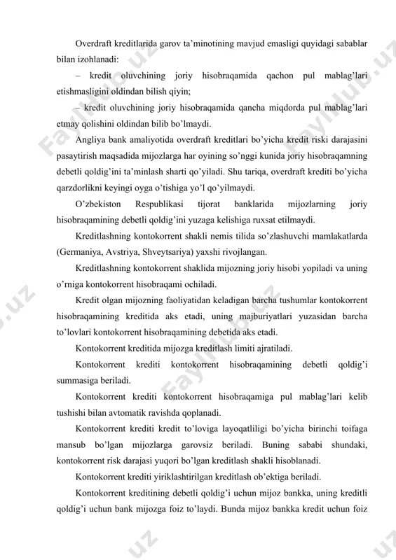 an qat’iy belgilangan stavkalardagi sinditsiyali kreditlarni berish tijorat banklari faoliyatida kredit riskini chuqurlashish xavfini yuzaga keltiradi. sinditsiyali kreditlar bo’yicha marja miqdori 0,5 foizdan 2,5 foizgacha bo’lgan darajani tashkil etadi. sinditsiyali kreditlashni amalga oshirish quyidagi tartibda amalga oshiriladi: 1. sinditsiyali kreditlashning tashaabbuskori bo’lgan tijorat banki (u etakchi bank hisoblanadi) kreditlanishi ko’zda tutilayotgan investitsion loyihaning texnik-iqtisodiy asoslanganligini va kredit oluvchi mijozning to’lovga qobilligini baholashni amalga oshiradi. ayrim hollarda, baholash yuridik shaxs maqomiga ega bo’lgan moliyaviy maslahatchilar tomonidan amalga oshiriladi. baholash natijasi ijobiy bo’lgandan so’ng, etakchi bank, sinditsiyali kreditlashda ishtirok etishini so’rab boshqa tijorat banklariga memorandum jo’natadi. memorandumda bitimning asosiy shartlari o’z aksini topgan bo’ladi. 2. sinditsiyali kreditlashda ishtirok etish istagini bildirgan tijorat banklari bu haqda etakchi bankni yozma ravishda xabardor qiladi. shundan so’ng etakchi bank va ishtirokchi banklar o’rtasida sinditsiyali kreditlash jarayonida tomonlarning huquqlari va majburiyatlari hamda sinditsiyali kreditlash shartlari bo’yicha muzokara bo’lib o’tadi. muzokara tugagandan so’ng bosh bitim imzolanadi va unga …