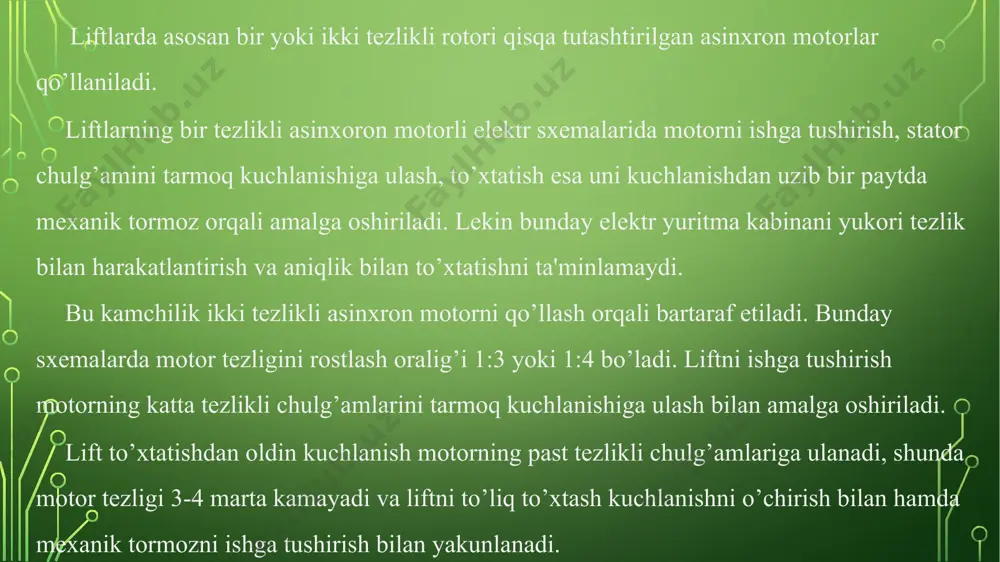 liftlarning elektr quvvatini tanlash va posangi vazifalari - Page 4