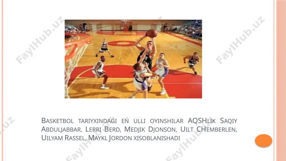 ush formasında, maydanı qattı, tegis hám de tosıqlardan holi jay bolıwı kerek. olimpiada turnirlari hám jáhán birinshiligi oyınları ushın maydan ólshewleri uzınlıǵı 28 m x 15 m bolıwı hám olar shegaralanǵan sızıqtıń ishinde bolǵanınan ólsheniwi kerek. qalǵan barlıq jarıslar ushın fibaga tiyisli strukturalar, mısalı, zonal hám de kontinental jarıslarda zonal komissiya yamasa ishki jarıslar ushın milliy federasiya ámeldegi oyın maydanlarınıń tómendegishe ólshewin tastıyıqlaw huqıqına iye: ózgertiwler bir-birine proporsional bolıw shárti menen, 4 m uzınlıǵına hám 2 m enine kemeytiw múmkin. barlıq jańa qurılıp atırǵan maydanlar fibaning zárúrli rásmiy jarısları ushın tán bolǵan talaplarǵa uyqas, yaǵnıy 28 m x 15 m bolıwı kerek. shift bálentligi 7 m den tómen bolmawi hám etarli dárejede kórsetilgen bolıwı zárúr. jaqtılıq dárekleri oyınshılarǵa irkinish etpeytuǵın orınlarda ornatılıwı shárt. itibariniz ushin raxmet image2.png image3.png image4.png image5.png image6.png image7.png image8.png image9.png image10.png image11.png image12.png /docprops/thumbnail.jpeg