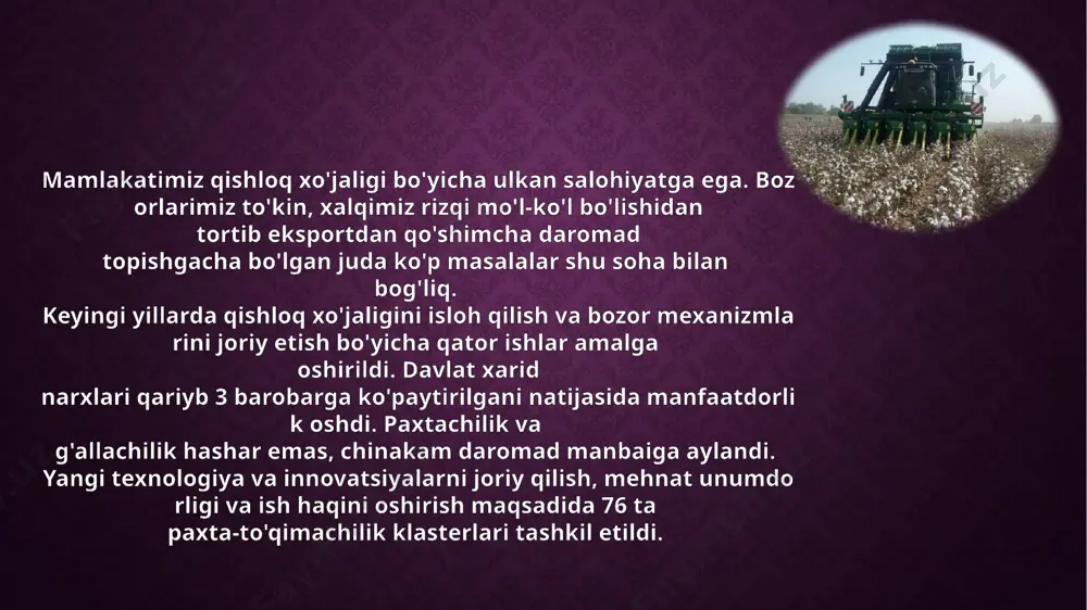 qishloq xo'jaligi va sanoat sohasidagi o'zgarishlar - Page 5