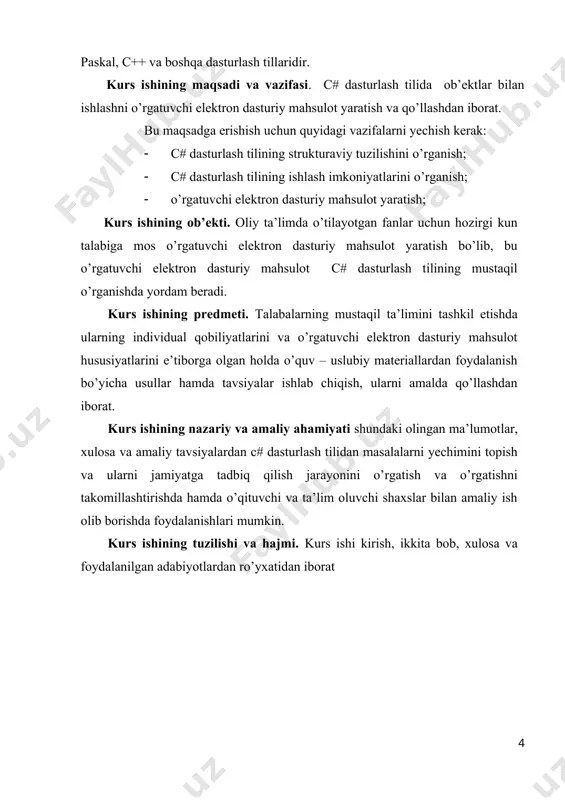 ta ishlashga yo‟naltirildi. 1959 yilda cobol (common business oriented language - umumiy tijoratga yo‟naltirilgan til ) tili o‟ylab chiqildi. bu til mashinadan mustaqillikka ega bo‟lgan yuqori darajali biznеsga yo‟naltirilgan dasturlash tilidir. mashinadan mustaqillikka ega bo‟lgan dasturlash tillarida yozilgan dasturlar istalgan turdagi ehm da maxsus kompilyatorlar vositasida bajarilavеradi. cobol tilini yaratishda ham grеys xoppеr maslahatchi bo‟lgan. 1954 yilda fortran (formula translation) tili yaratilayotgani haqidagi xabar chop etildi. bu dastur ibm kompaniyasining nyu yorkdagi shtab kvartirasida yaratildi. uni tuzuvchilardan biri jon bеkus bo‟ldi. u bnf(nfb - normalnaya forma bеkusa - bеkusning normal formasi ) muallifi bo‟lib, bu forma ko‟plab dasturlash tillarining sintaksisini izohlashda qo‟llaniladi. bu vaqtda yevropa davlatlarida mashhur til algol edi. xuddi fortran kabi u ham matеmatik topshiriqlarga yo‟naltirilgan edi. unda o‟sha davrning ilg‟or tеxnologiyasi - tarkibli dasturlash amalda qo‟llangan. ko‟plab dasturlash tillari o‟tgan asrning 60-70-yillarida paydo bo‟ldi. uzoq vaqt yashagan tillar sirasiga basic tilini kiritish mumkin. bu dasturlash tili 1964 …