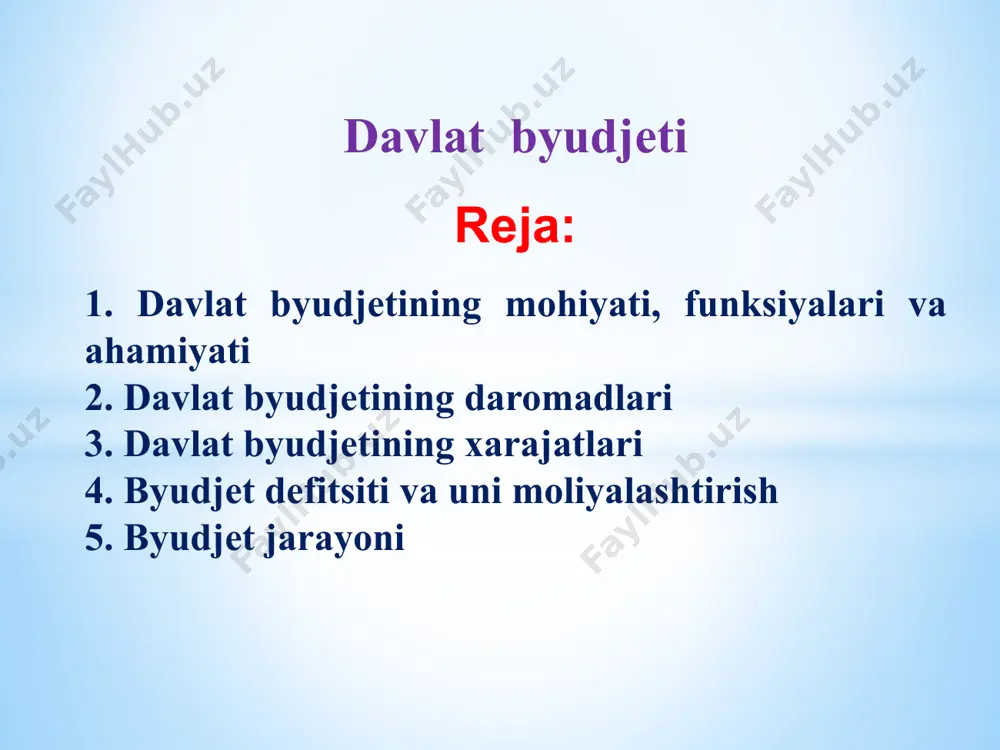 at byudjetda katta kuch bilan namoyon bo‘ladi. yagonalik (birlik) va yuqori darajada markazlashuv davlat byudjetining muhim xususiyatlaridandir. turli ma’muriy-hududiy byudjetlar ko‘pligiga qaramasdan, ularning barchasi quyi bo‘g‘inlarning yuqori bo‘linmalarga ketma - ket bo‘ysunishiga rioya qilgan holda yagona davlat byudjetiga birlashadi. bir vaqtning o‘zida byudjet resurslarini shakllantirish va ulardan foydalanishda demokratizm ham ta’minlanadi. chunki davlat hokimiyatining barcha organlari o‘zlarining byudjet mablag‘lariga ega va o‘zlariga tegishli byudjet huquqlaridan foydalanadilar. davlat byudjetiga xos ana shu xarakterli belgilar mablag‘lar bilan manyovr qilish va nozik byudjet siyosatini amalga oshirish uchun keng imkoniyatlar yaratib beradi. moliya tizimining boshqa bo‘linmalaridan farqli holda, davlat byudjetida, ikki tushunchaning terminologik qo‘shilishi mavjud: 1) byudjet-iqtisodiy (moliyaviy) kategoriya sifatida; 2) byudjet - mamlakatning asosiy moliyaviy rejasi sifatida. ayrim hollarda davlat byudjetining mohiyati faqat mamlakatning asosiy moliyaviy rejasi sifatida talqin etiladi. buni to‘g‘ri deb e’tirof etib bo‘lmaydi. chunki iqtisodiyotga tegishli bo‘lgan har qanday reja u yoki bu iqtisodiy kategoriyaning namoyon bo‘lish shakllaridan boshqa narsa …