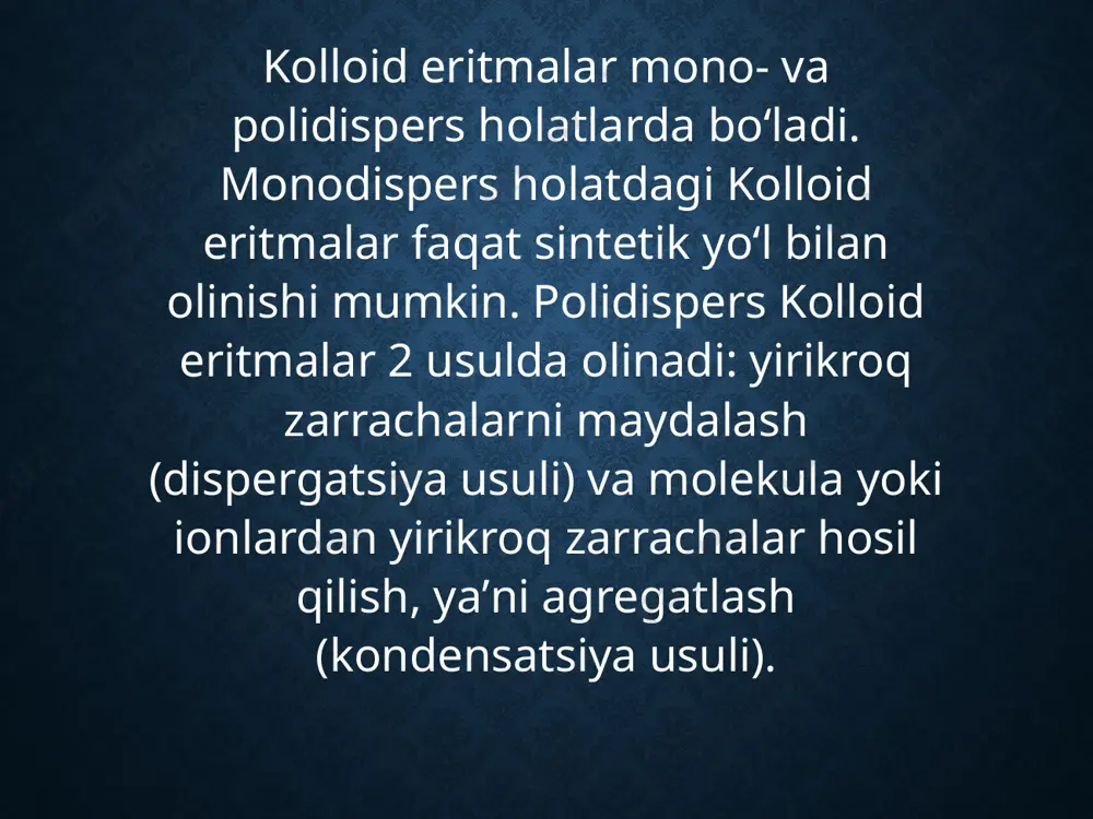 kolloid birikmalarning molekulyar-kinetik va spetsefik xossalari - Page 5