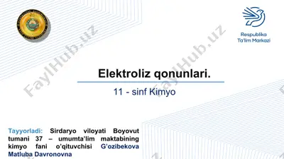 elektroliz qonunlari — PPT