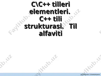 c/c++ tilleri elementleri — PPT