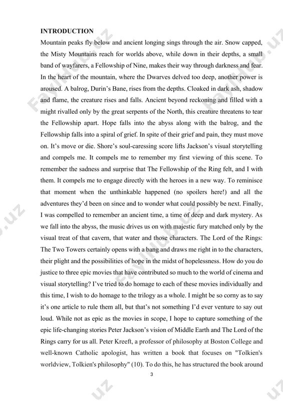 ews as "showing the same philosophy directly stated" (11). the inclusion of quotes from lewis is not completely surprising, as kreeft identifies on his faculty web page at boston college the writings of lewis as a professional research interest. but the inclusion of the quotations of lewis turns out to be a major weakness in the book. kreeft's approach implies that the two men were of extraordinarily similar minds; in fact he writes in the introduction that "g. k. chesterton and hilaire belloc were so close in personal friendship, in philosophical and religious belief, and in the common vocation of fighting a common jihad against the modern world that they were called the 'chester belloc monster'. we could with equal reason speak of 'the tolkielewis monster.'" (12) but such an approach ignores tolkien's own words; he wrote in a 1964 letter to david kolb, s.j., that "it is sad that …