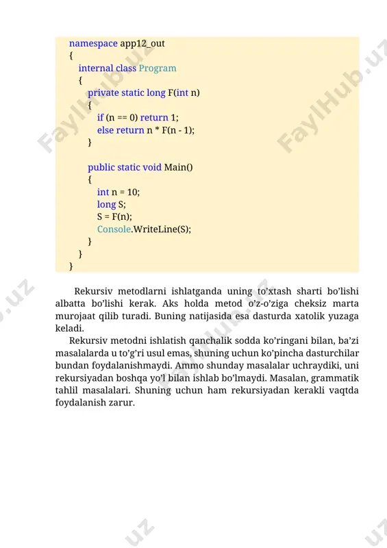 rekursiv va qayta yuklanuvchi metodlar - Page 3