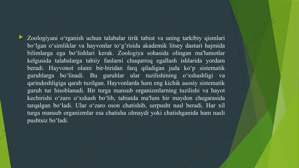 tiliyalar tuzilishi va fiziologiyasi. hayot kechirishi, ko‘payishi, ovqatlanishi, mavsumiy xossalari xulq atvorining issiq iqlim sharoitiga moslanish xususiyatlari. reptiliyaning amaliy ahamiyati. image1.png image2.jpeg image3.png image4.jpeg /docprops/thumbnail.jpeg