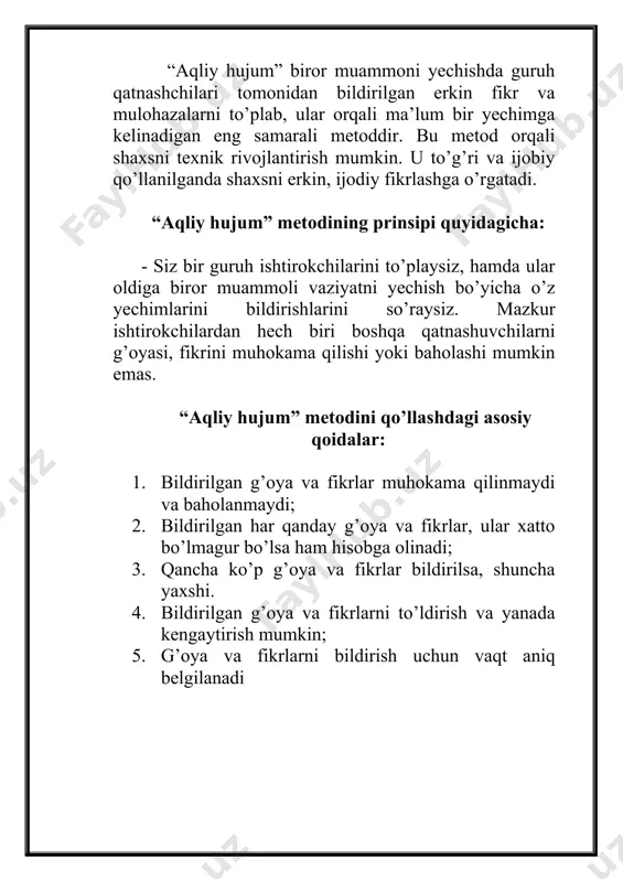 kichik guruhlarda “aqliy hujum” usuli - Page 3