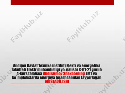 asinxron motorlarning energiya tejamkorlik darajasi — PPTX