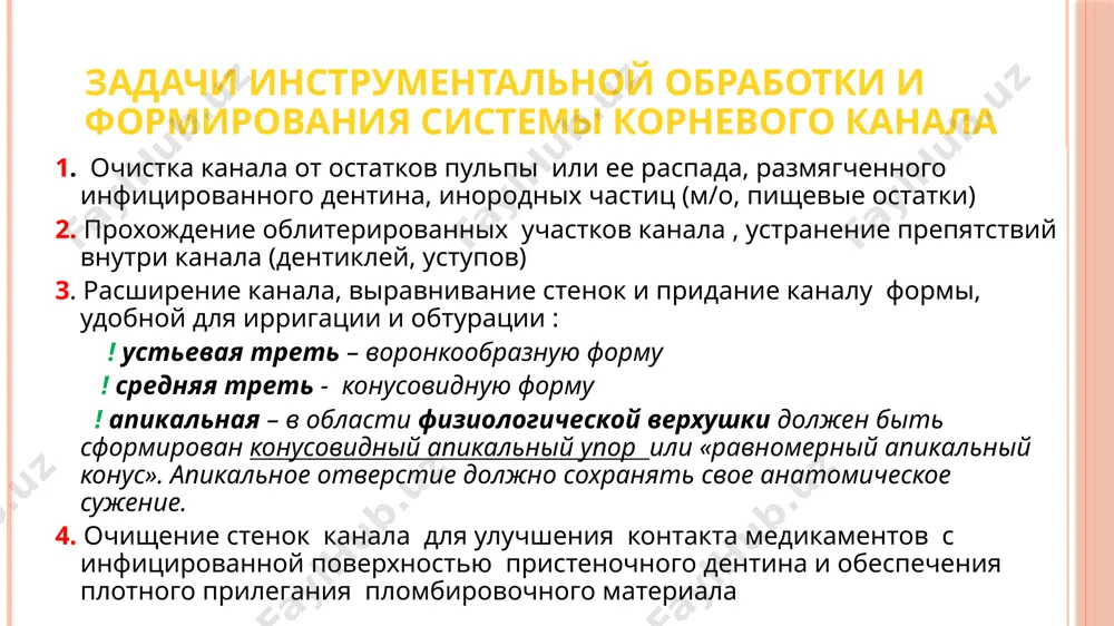еклеточные пузырьки (микровезикулы) жирные кислоты полиамины аммиак и сероводород. фимбрии и внеклеточные пузырьки способствуют агрегации бактерий к тканям пили проходят от одной бактериальной клетки к другой – происходит обмен днк факторов вирулентности активизируют резистентность к антибиотикам липополисахаридные комплексы это микробные эндотоксины лпс внешней мембраны клеточной стенки грамотрицательных мо термостабильный гетерополимер взаимодействует с липидными компонентами клетки, встраивается в мембраны и нарушает их функцию поступление лпс в системный кровоток, может привести к токсиновой агрессии. ферменты, продуцируемые бактериями нейтрализуют иммуноглобулины лизис лейкоцитов нейтрализуют антитела к бактериям токсическое действие увеличивается бактериальная адгезия протеолиз тканей необходимость дезинфекции корневых каналов 1) сложная анатомия корневых каналов обеспечивает благоприятную среду для роста, размножения и взаимодействия микроорганизмов; 2) в зубах с некротической пульпой и воспалением вокруг верхушки корня преобладают грамотрицательные факультативные анаэробы; 3) микроорганизмы присутствуют во всех зонах корневого канала, включая боковые каналы, анастомозы и дентинные канальцы на глубине до 300 мкм ; необходимость дезинфекции корневых каналов 4) микроорганизмы …