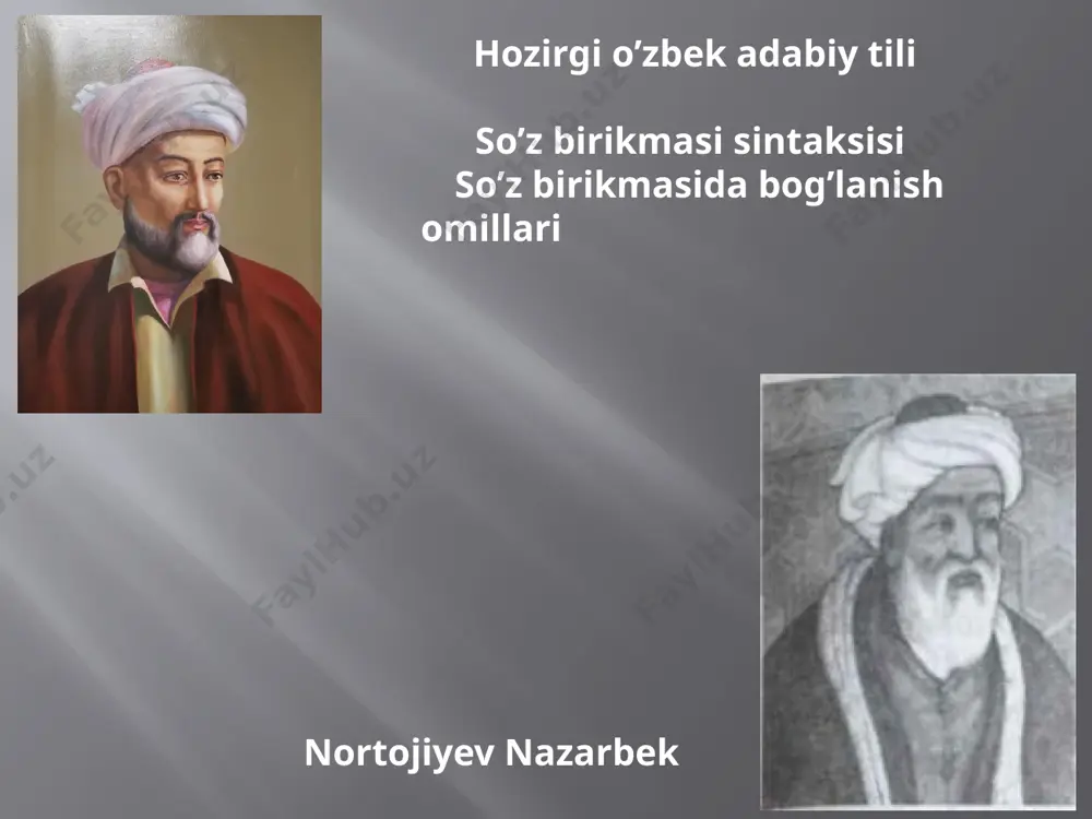 arqlanadi. sb va so‘z. so‘z bir tushunchani ifodalaydi. sbda esa birdan ortiq tushuncha munosabatga kirishgan holda voqelanadi. so‘z asosida leksema va morfema hamda ularning birikuv qonuniyati yotsa, sbga leksemalar birikuvini tartibga soluvchi lsq asos bo‘ladi. aytilganidek, so‘zda tushuncha, ma’no keng va mavhum bo‘ladi. so‘z birikmasida esa bu kenglik va mavhumlik bir qadar barham topgan bo‘ladi. masalan, qiziq kitob birikmasida kitobning bir belgisi namoyon bo‘lgan. shu jihatdan u muayyanlik kasb etgan. ammo bu muayyanlik nisbiy va biryoqlama. chunki uning badiiy yoki ilmiyligi hali mavhum va noaniq. qiziq badiiy kitob birikmasida bu belgi ham muayyanlik kasb etadi. so‘z birikmasida so‘z boshqa so‘zni o‘ziga biriktirib kengayishi bilan ma’noviy jihatdan torayib boradi. demak, shakliy kengayish ma’noviy torayishni keltirib chiqarsa (so‘z birikmasida), shakliy torlik (so‘zda) ma’noviy kenglik bilan munosib. sbda ma’nolar o‘zaro munosabatga kirishar ekan, bunda ular yaxlitlanib, bir «vujud»ga aylanib ketmaydi. bir-biriga qancha yaqinlashmasin, baribir o‘z mustaqilliklarini saqlab qoladi. masalan, toza havo birikmasida bir …