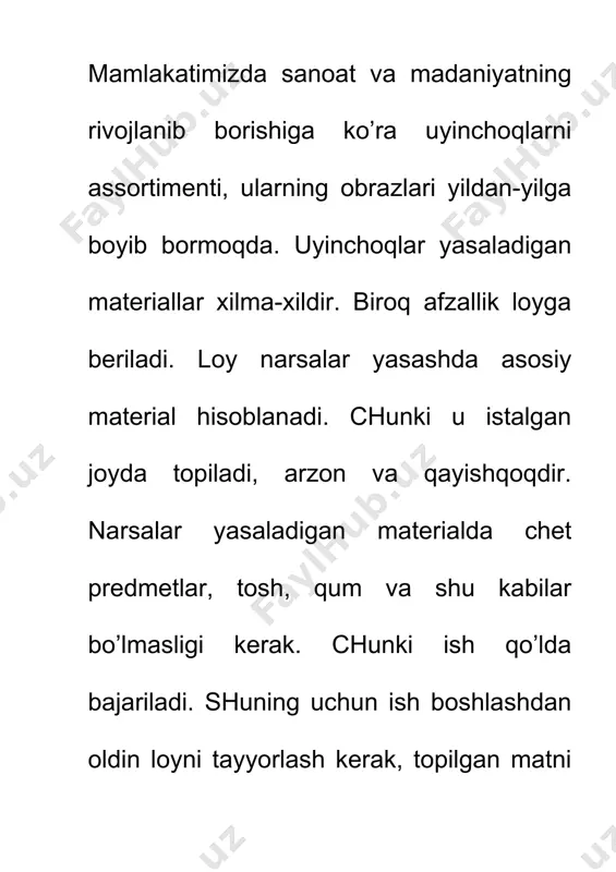 plastilin va loyning tarkibi va xususiyatlari - Page 5