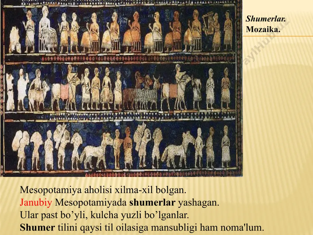 i ur sulolasi o’zining sud kodekslari va kumush yombilari bilan mashhur. iii ur sulolasi hukmdori ur-nammu kodekslari yozilgan tosh. iii ur sulolasi podsho shul’gi davrida (er. avv. 2094-2046, qonunlar) taraqqiy etib, akkadning ilgarigi qudratini qayta tiklagan. urda u barpo etgan zikkurat bugungacha saqlanib qolgan. iii ur sulolasi podshosi shul’gi (er. avv. 2094-2046) davriga oid, oy tasviri tushirilgan 248 gramlik tosh. urda joylashgan, oy ma’buda nannar nomi bilan atalgan zikkurat. iii ur podsholari ur-nammu va shul’gi davrida bunyod etilgan. o’lchami 64 metrga 46 metr. balandligi 30 metr. bobil (akkadcha “tangri darvozasi”) – kamida er. avv. iii ming yillikda asos solingan, bobil - dajla va frot daryolari yaqinlashgan yerda joylashgan, dastlab kadingirra nomi bilan atalgan. shaharning tintir, eridu, shuanna kabi qadimiy nomlari ham mavjud. er. avv. xix asrda amoriy qabilalari bobilda qudratli davlatga asos solganlar. bu, i bobil sulolasi bolib, er. avv. 1894-1595-yillarda, 300 yil hukmronlik qilgan. bobilda hukmronlik qilgan amoriylar sulolasi …