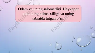 odam va uning salomatligi — PPTX