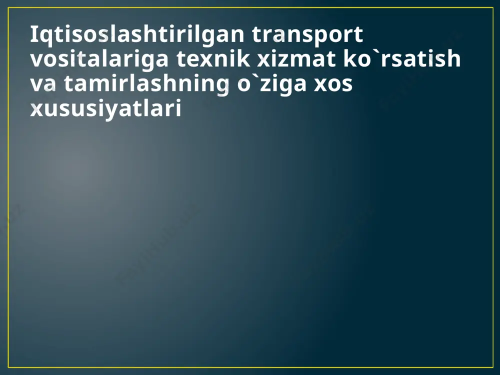 xk) joriy ta'mir (jt) ishlari bajariladi. faqatgina ularga o'rnatilgan maxsus jihozlarga qo'shimcha ravishda sxk va jt ishlari bajariladi. hozirgi vaqtda o'ziag'dargichlar, yarim tirkama, sistema va maxsus jihozlar bilan jihozlanib ishlovchi shatakchi avtomobillar saf oshib bormoqda. bu transport vositalaridan unumli foydalanish va ish unumdorligini oshirish ularga sxk va jt ishlarini o'z vaqtida va sifatli bajarishga bog'liqdir. servis xizmat ko'rsatilmasligi yoki vaqtincha ta'mirlanmasligi maxsus transport vositalari va asbob-uskunalar unumdorligining pasayishiga olib keladi. masalan: avtomobil-o'ziag'dargichlar ko'tarish mexanizmlariga sxk -avtomobil kuzovini 60° burchak ostida ko'tarish, sochma yuklarni ortish va tushirish uchun juda qulay holatni hosil qiladi. hamda avtomobil kuzovlarini ko'tarish dvigatel quvvati hisobiga bajariladi. unga qo'shimcha ravishda quvvat oluvchi uzatmalar qutisi, shesternali nasos nsh-32l (1400... 1650 ayl/min dagi ishlab chiqarish qobiliyati 40...55 1/min), saqlovchi klapan va gidrotsi lindr o'rnatiladi. bu agregatlarni buzilmasdan ishlashi kuzovni ko'tarish va tushirish ishlarini yengillashtiradi. 1-tsxk va 2-tsxk da gidrotizimdagi suyuqlik sathi tekshiriladi, kerak bo'lsa me'yoriga keltiriladi, ko'tarish mexanizmining yuksiz …