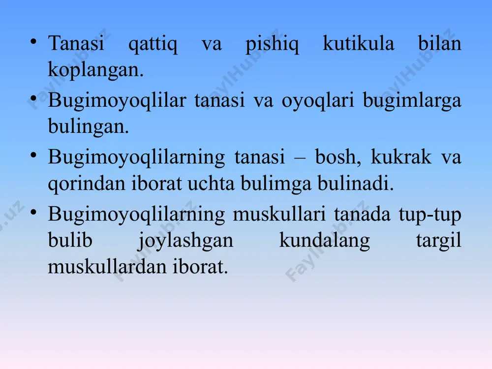 da tarqalganligi va uni bartaraf etishning murakkabligini inobatga olib, bunday suv havzalariga sinergazilyozga chalinmaydigan baliqlarni o‘stirish,urchitish (karp,sazan va ularning gibridlari, tovonbaliq, pelyad, kit va boshqalar) tavsiya etiladi. argulyoz – bu baliqlarning invazion kasalligi bo‘lib, uni argulus avlodiga mansub a.foliaceus, a.coregoni va a.japonicus qisqichbaqalarni parazitlik qilishi oqibatida qo‘zg‘atilib, kasallik baliqlarning oriqlanishi, kamqonligi, oziqani emay qo‘yishi, terida turli kattalikdagi yaralarni paydo bo‘lishi va ba’zan esa baliqlarni nobud bo‘lishi bilan xarakterlanadi. evropa hududida, sibirda, markaziy osiyo respublikalaridagi chuchuk suv havzalarida argalus foliaceus turi tarqalgan bo‘lsa, uzoq sharq o‘lkasida esa a.coregoni, g‘arbiy evropa,ukraina va amur basseynida a.japonicus turlari tarqhkalgan. qisqichbaqalar baliq terisida parazitlik qilib, qon bilan oziqlanishi oqibatida baliqlarni oriqlatib, ba’zan esa nobud bo‘lishiga olib kelishi ham mumkin. qo‘zg‘atuvchisi. argylus foliaceus katta hajmdagi qisqichbaqa hisoblanadi. epizootologik ma’lumotlar. argulyuslar issiqsevar qisqichbaqalar hisoblanadi.ular barcha yoshdagi baliqlarda parazitlik qiladi, shu yilgi karp, kulmoy, oq va qora amur, buffalo, sazan, sudak, leщ turlardagi baliqlar ancha sezgir bo‘ladi. katta …